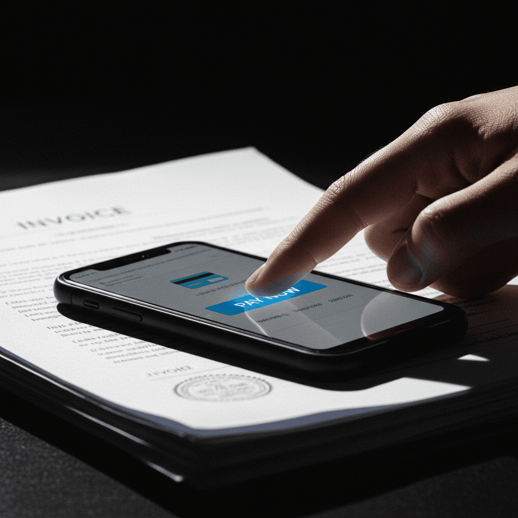 Client tapping to pay on a secure payment page